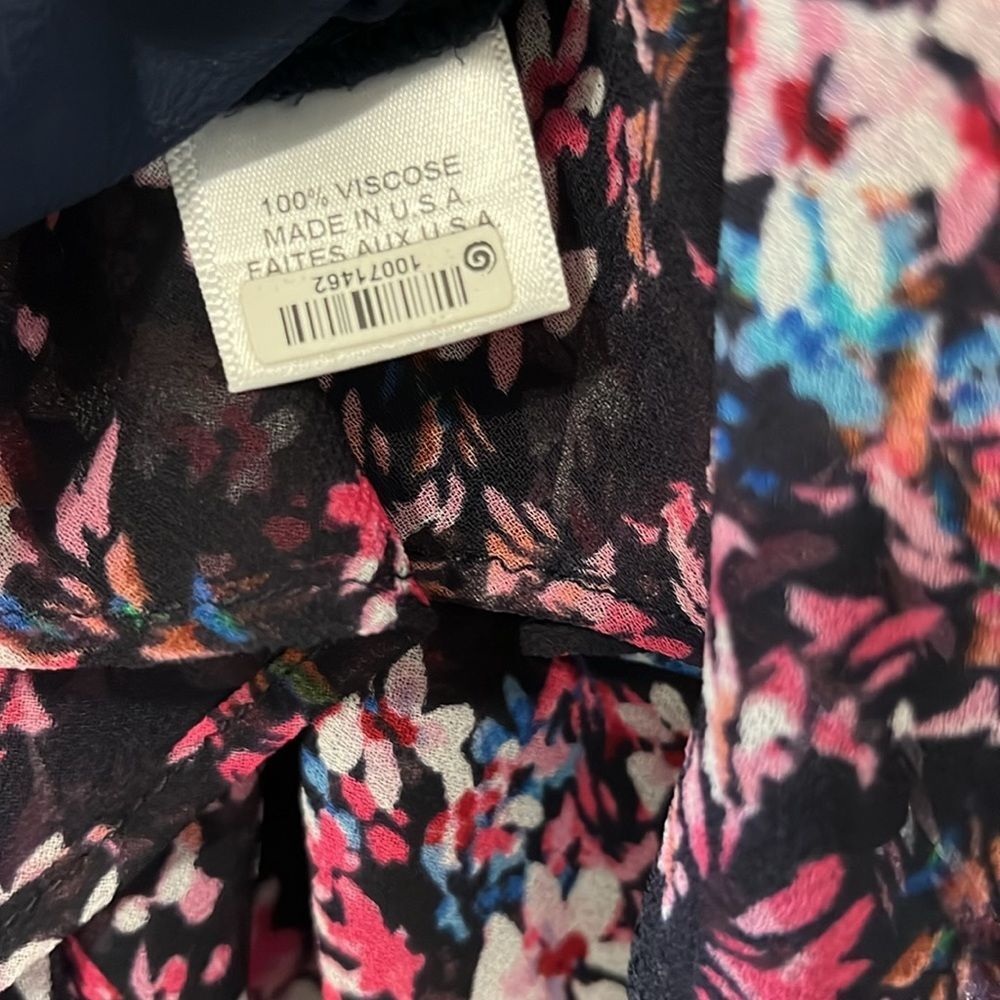 MISA Los Angeles Carmen Floral Navy Pink Ruffle Skirt, Size XS - Picture 9 of 11